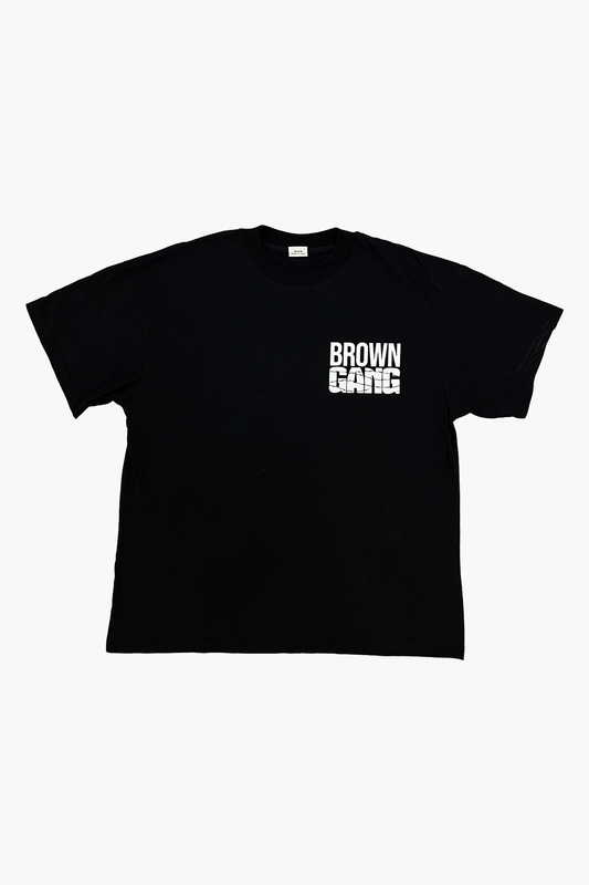 Black t shirt Brown Gang