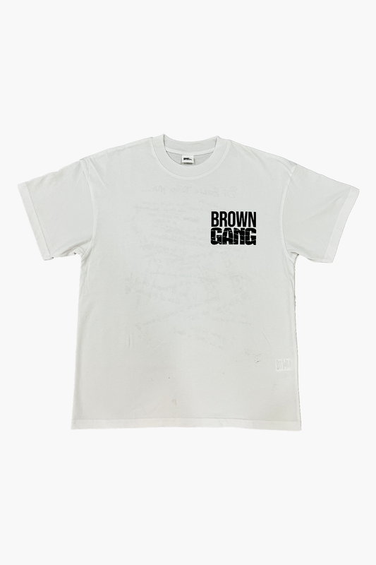 White t-shirt Brown Gang